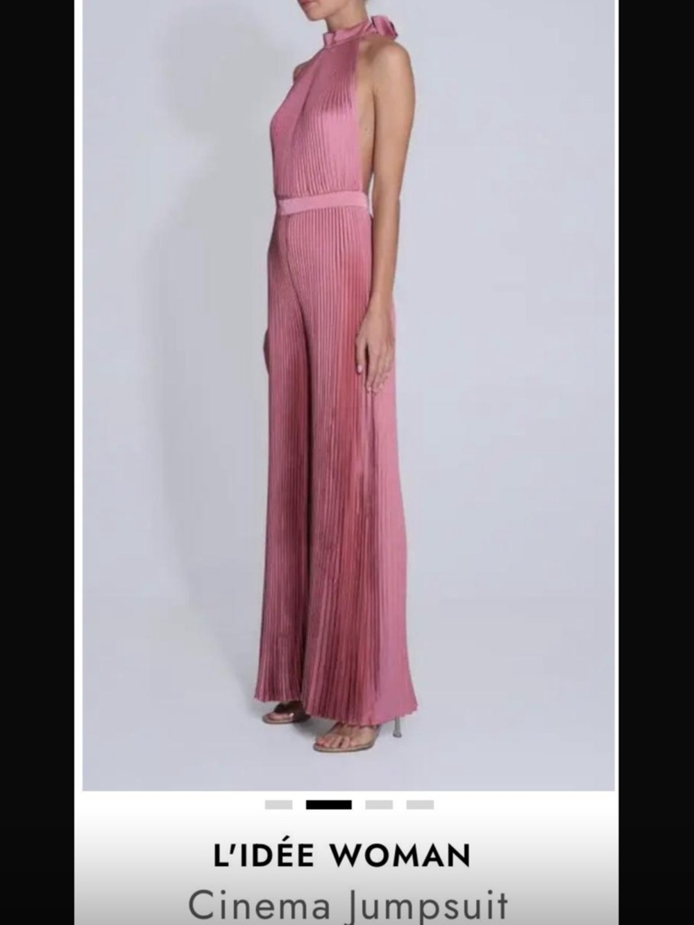 L'IDÉE WOMAN Rose Pleated Halter Jumpsuit Sz 8 - Picture 2 of 3